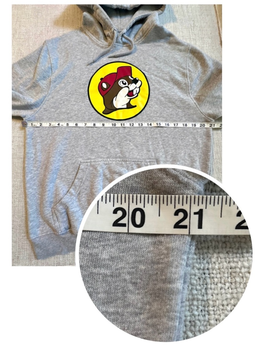 BUC-EE’S Gray Logo Hoodie Sweatshirt Whimsical Athleisure Active Comfy Unisex M - Picture 8 of 11